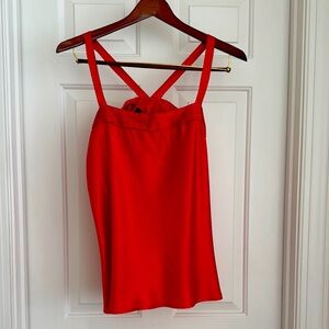 Apostrophe Top Size L Vibrant Red Bow Design on the back Sleeveless